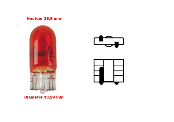 Ampoule Mini Wedge 12V,5W,WY5W