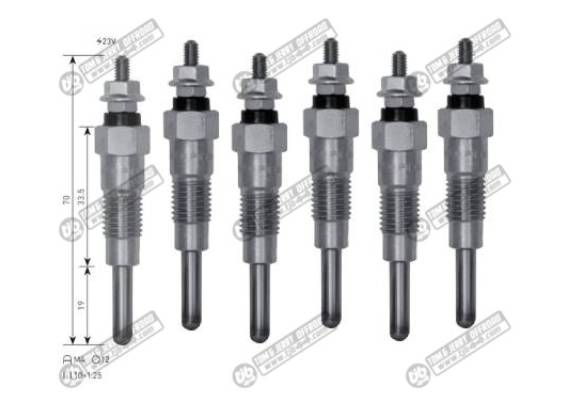 Bougie de prechauffage 23V, les 6