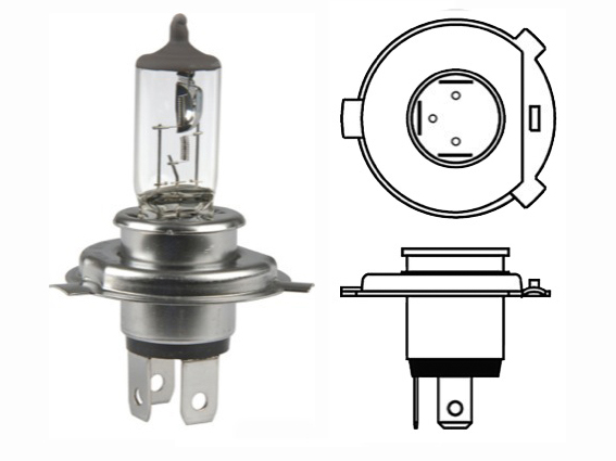 Ampoule Halogene H4 12V P43T, 60/55 W