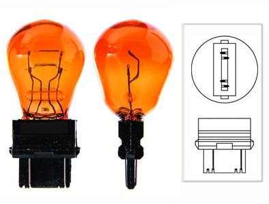 Ampoule 12V Stop/Veilleuse, P27/7W, ambre/Orange